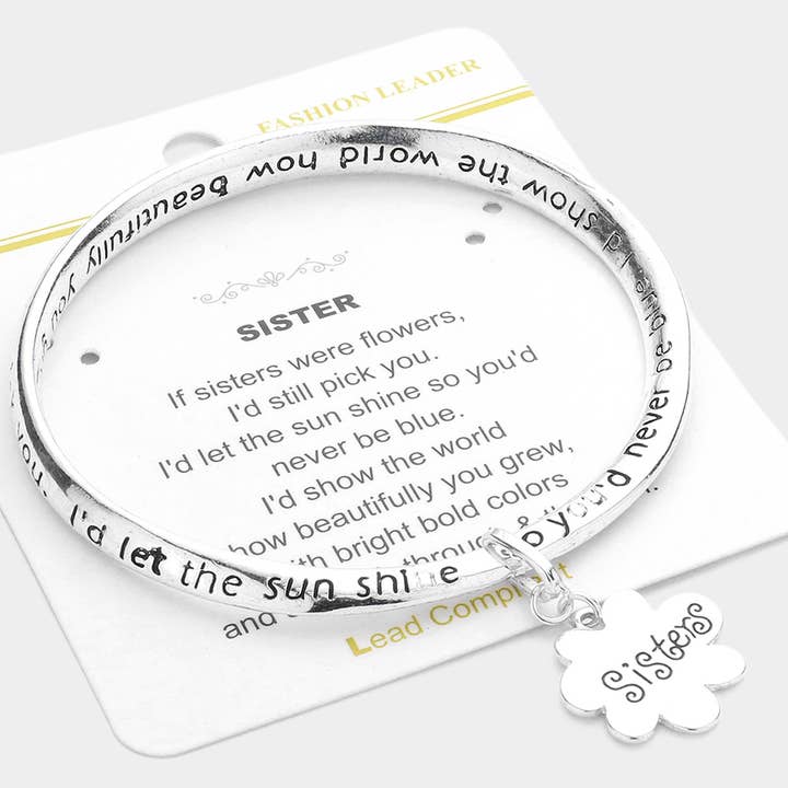 Pulsera con Mensaje de Hermanas para venta al por mayor de Sensibling Corp.