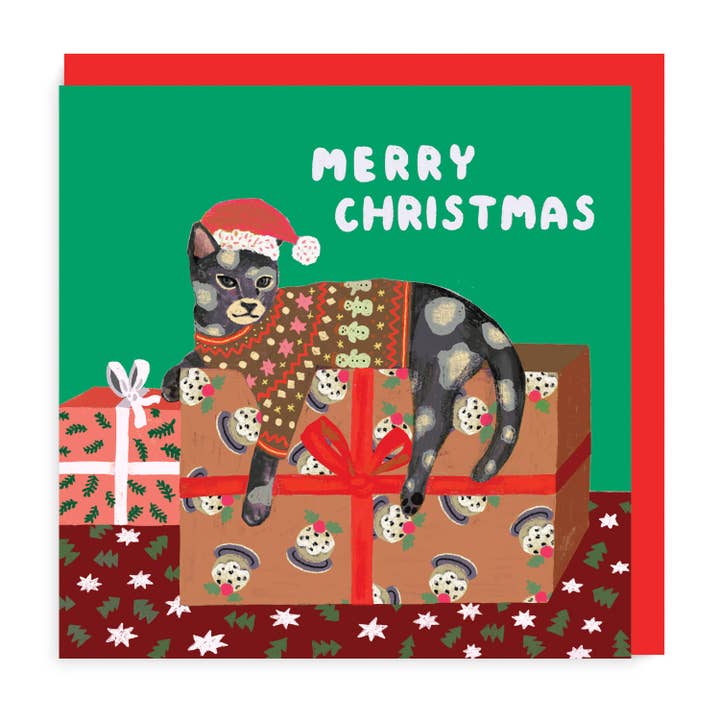 Weihnachtskatze Grün 6er Pack für den Großhandel von Martyna Zoltaszek Studio Ltd