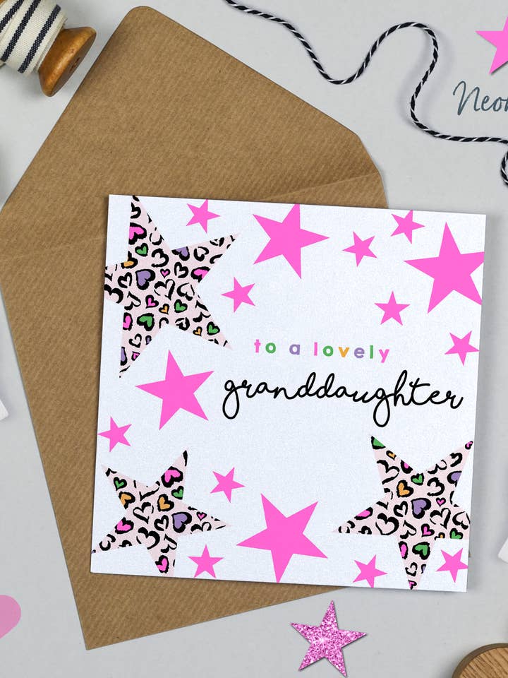 Leopard Love Stars Granddaughter for wholesale by Michelle Fiedler Design