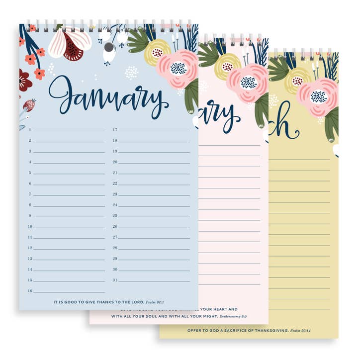 Muscadine Press - Wholesale Journal/Diary - Yearly Gratitude Journal, Blush Floral2