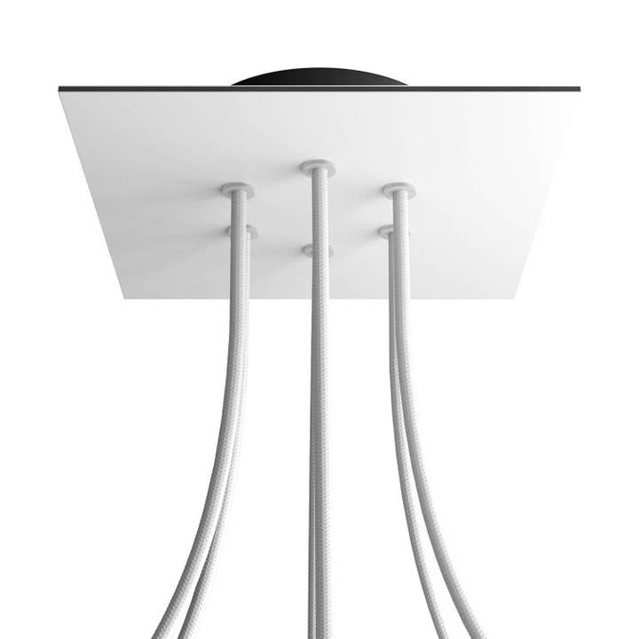 Rose-One kvadratisk roset, 200 mm med 6 huller og 4 sidehuller for engroshandel hos LIGHTINUP S.R.L.