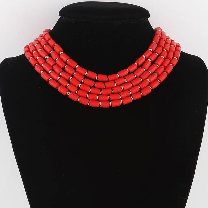 3AM BY H&D ACCESSORIES - Wholesale Beaded/Pearl Necklace - Multi Tube Beaded Necklace