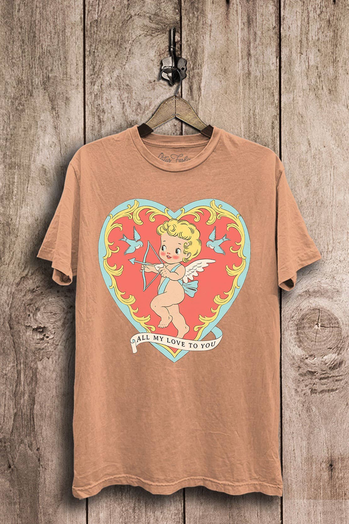 Lotus Fashion Collection – wholesale T-shirt med logga - Dam – All min kärlek till dig Alla hjärtans dag grafisk topp5