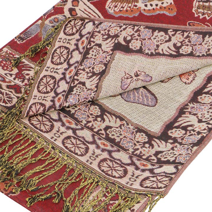 ASSORTED Bohemian Floral Butterfly Pashmina Shawl for wholesale on Faire8