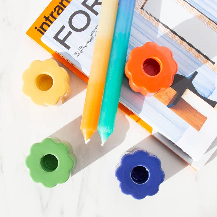 Helio Ferretti Co - Vente Bougeoirs - PORTE-BOUGIE FLEUR VERTE HF2