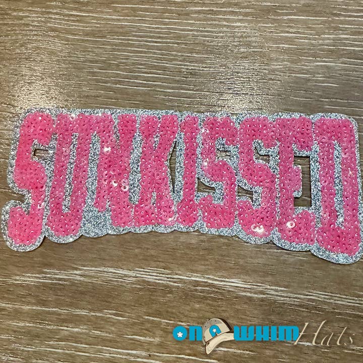 Sunkissed Pink Sequin Patch for wholesale by On a Whim Hats