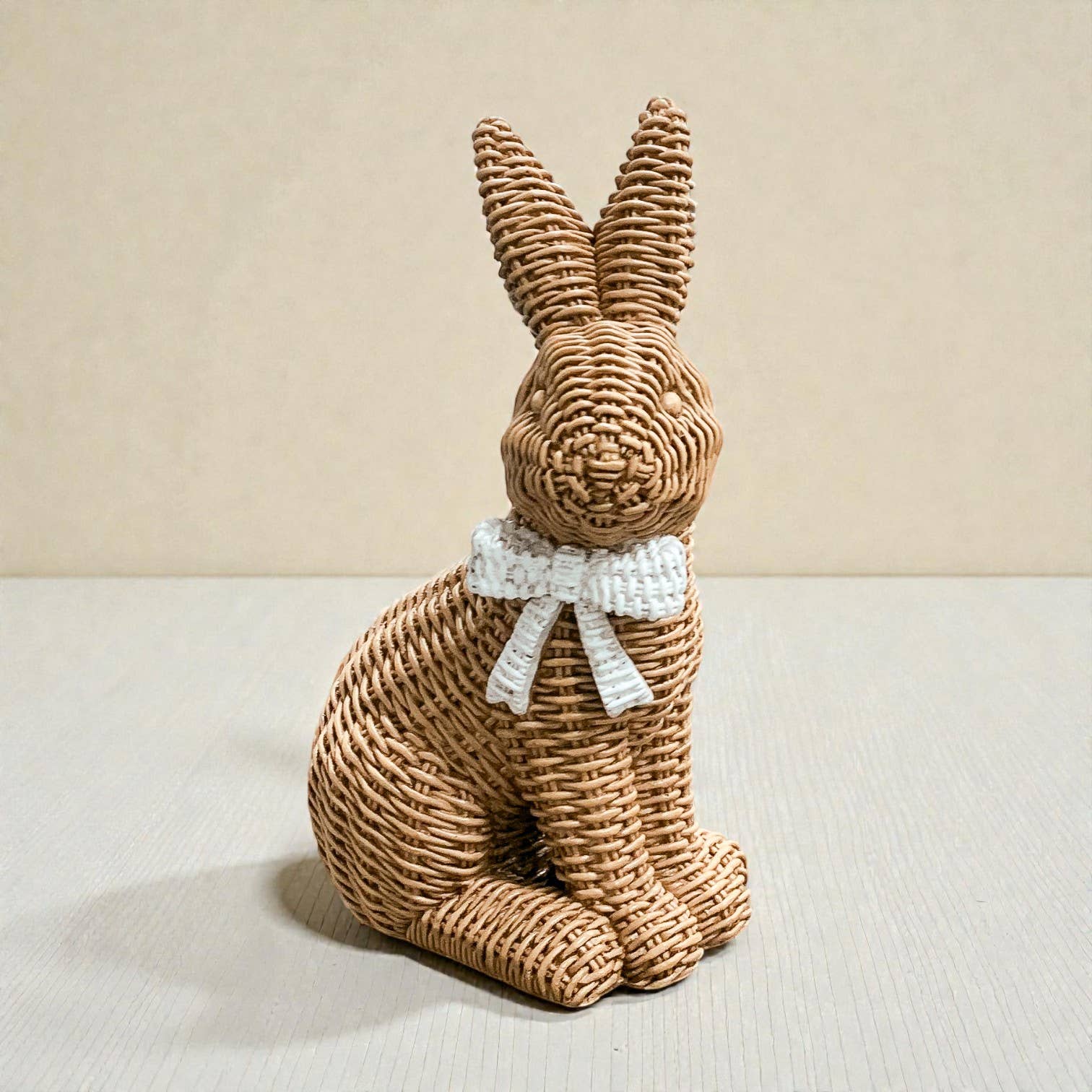 Gia Roma - Wholesale Sculpture - Easter Farmhouse Home Decor, Resin Bunny Figurine Rattan 63