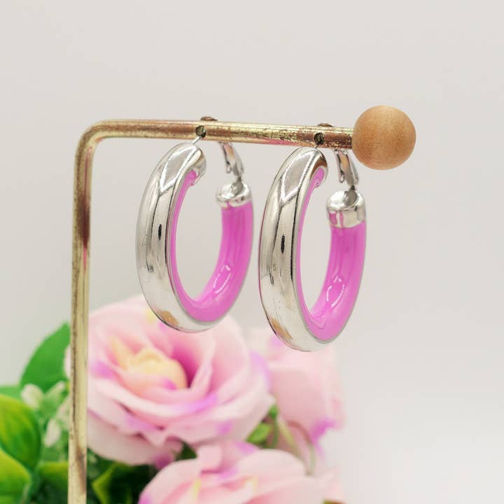 Daemon srls - Wholesale Hoop Earrings - DREW - ACCIAIO INOSSIDABILE - Big Hoops orecchini a cerchio smaltati1