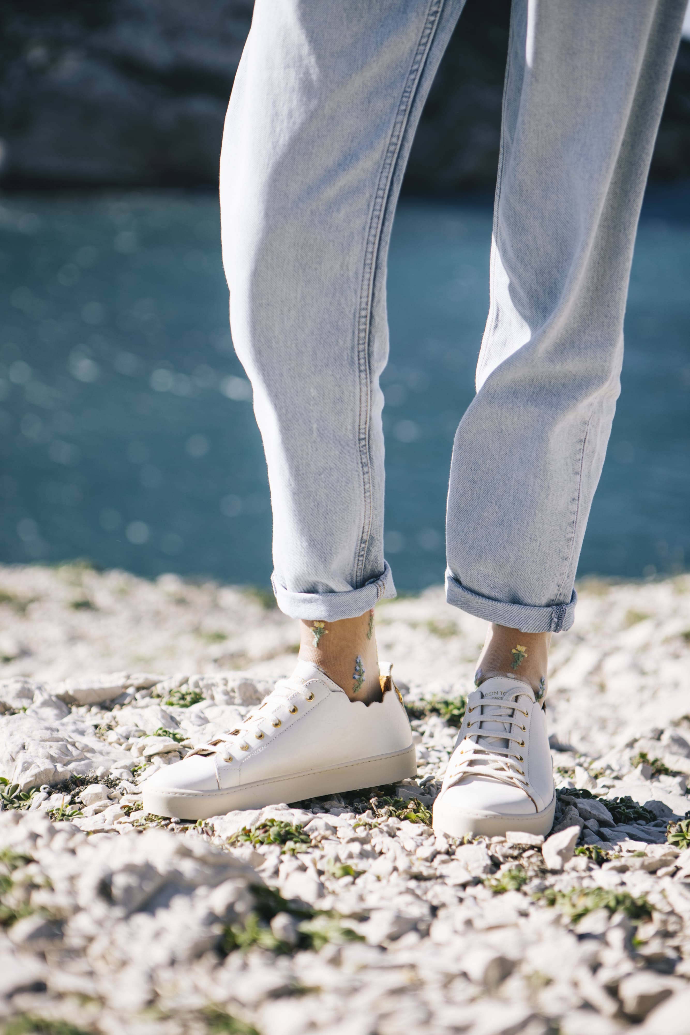 Atelier St Eustache - Vente Chaussettes – femme - Fleurs des champs • Chaussettes transparentes fleurs femme6