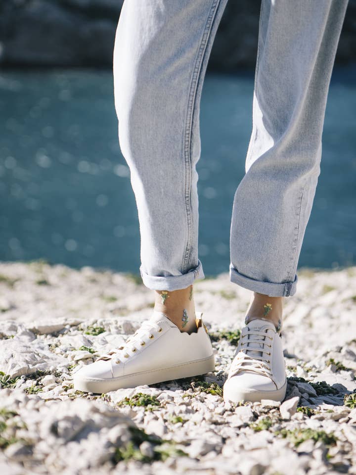 Atelier St Eustache - Vente Chaussettes – femme - Fleurs des champs • Chaussettes transparentes fleurs femme6
