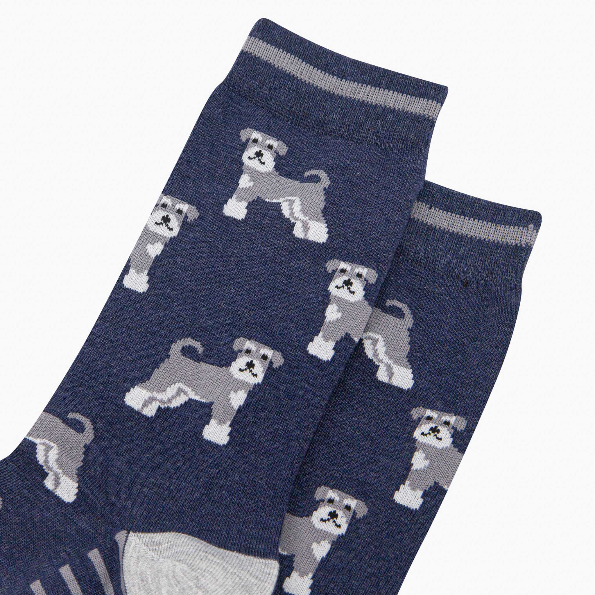 Sock Talk – wholesale Socks – Men's – Men's Bamboo Socks - Navy, Schnauzer2