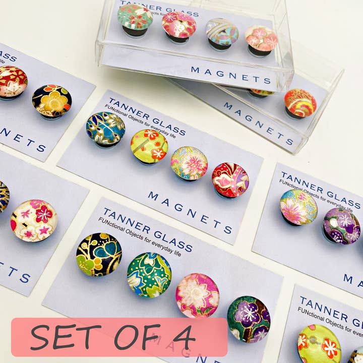 Tanner Glass - Wholesale Magnet - Magnets: Japanese Chiyogami Magnets Best Seller: Mixed Bag