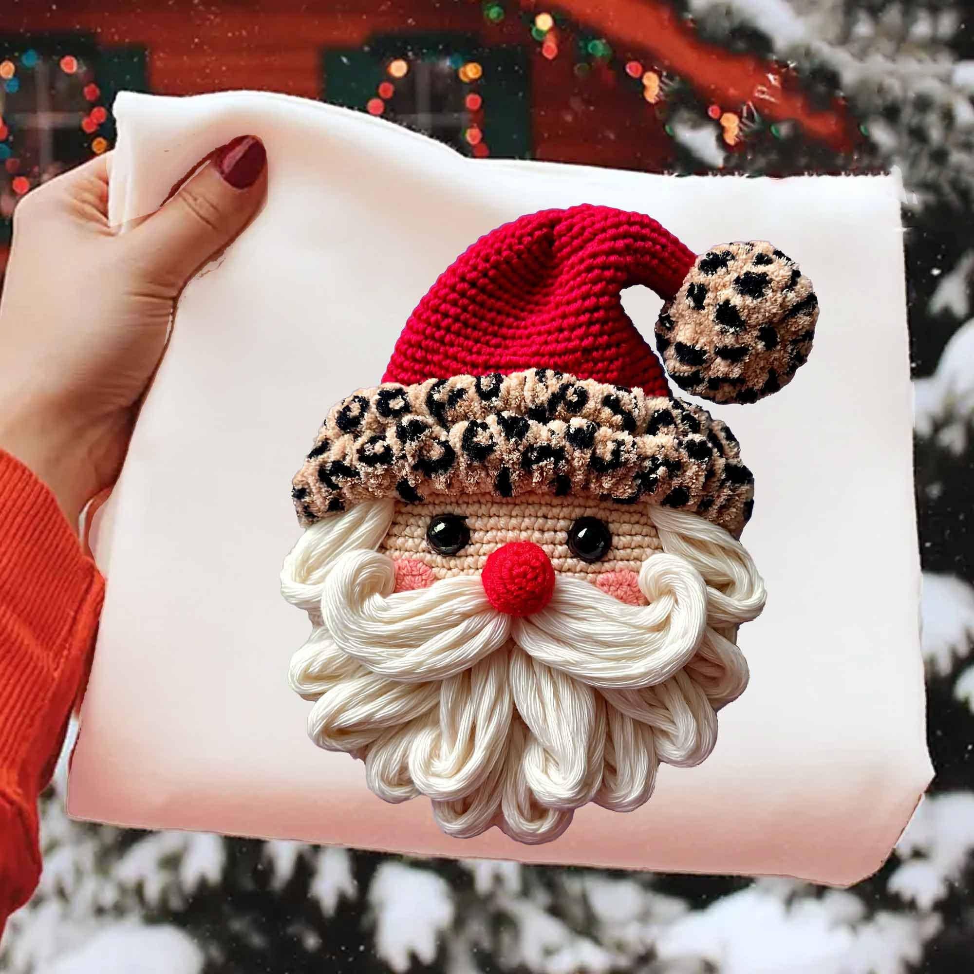 DLT Ecommerce - Wholesale T-Shirt (Graphic) - Women's - Santa Claus Head in Leopard Hat Shirt, Xmas Santa Sweater5