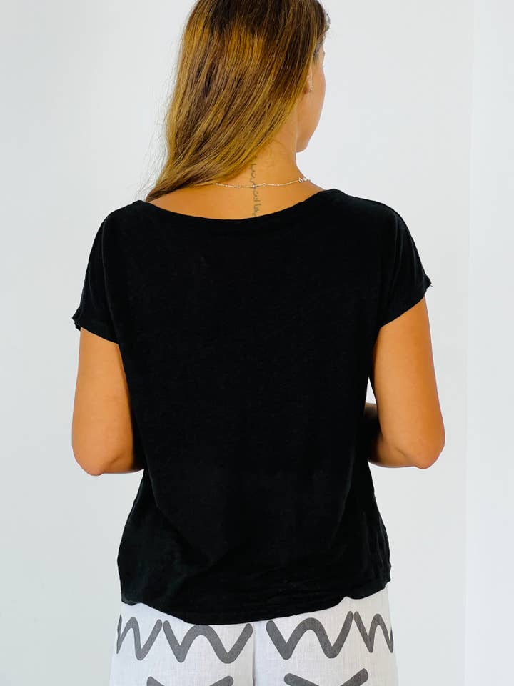 Linen & More - Wholesale T-Shirt - Women's - REF 2296 BASIC U-NECK T-SHIRT 100% LINEN7