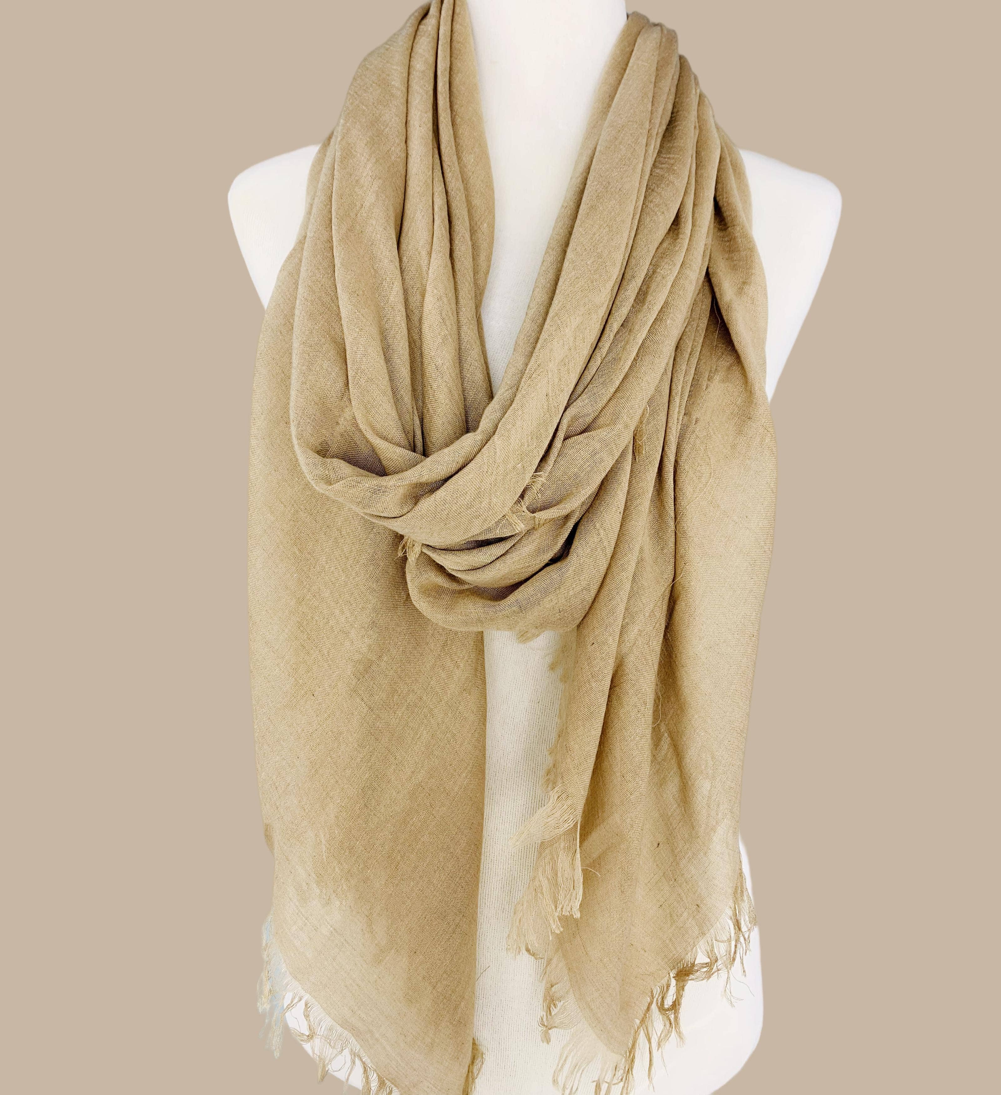 JC Sunny Fashion - Wholesale Scarf - Women's - JC021022 10 Colors-Soft As Cashmere Oversized Solid Frayed Scarf0