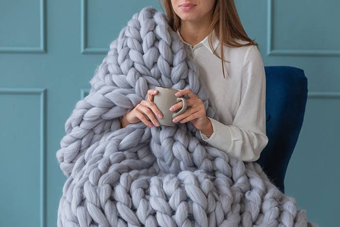 woolexperts – Manta para sofá por atacado – Cobertor gigante de tricô grosso 100% lã merino8