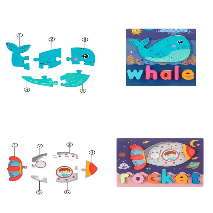 JSBlueRidge Toys - Wholesale Puzzle - Kids - Wooden Educational Puzzle Stocking Stuffer Kids Toys 2