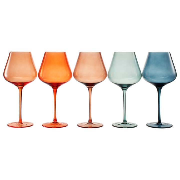 The Wine Savant / Khen Glassware - Wholesale Wijnglas - Kleuren van Venetië, Italië, stadswijnglaswerk | 5 set, 20 OZ2