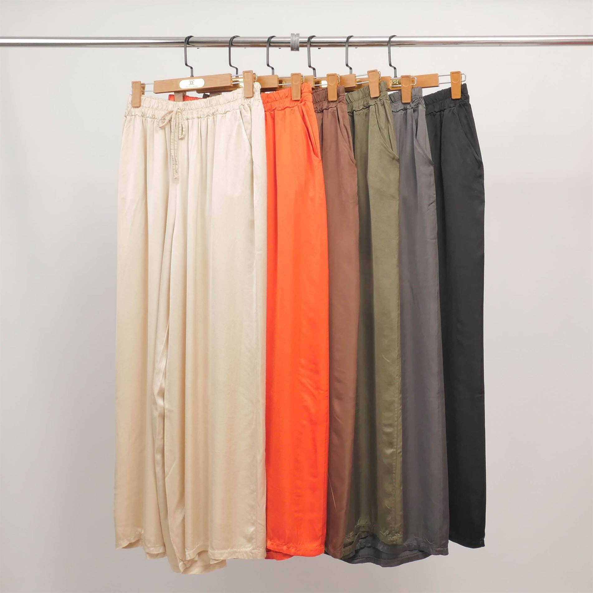 Cecile Wang – wholesale Pants – Women's – Wide fluid pants with elastic waistband KD6637VS-245