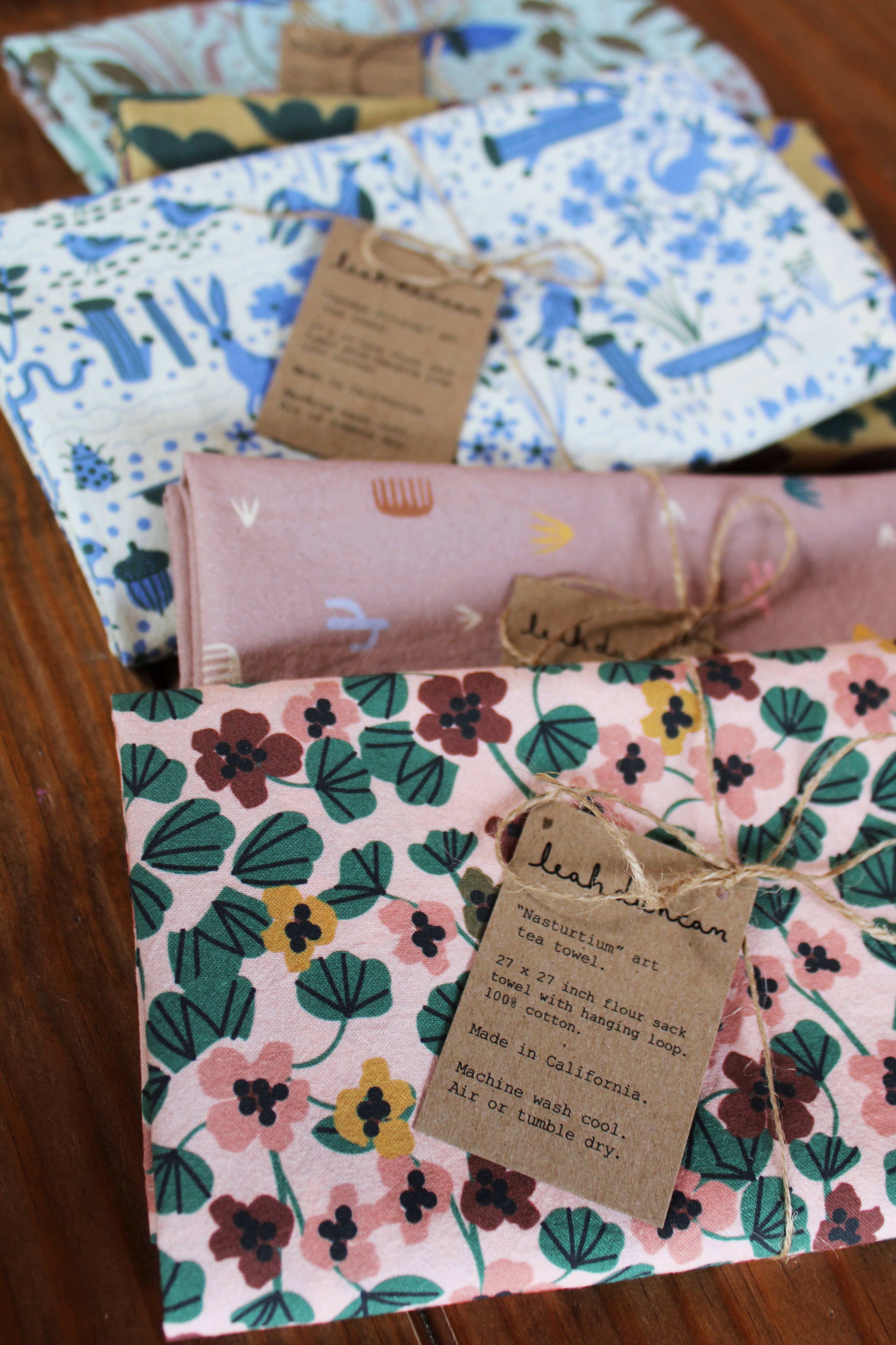 Leah Duncan - Wholesale Tea Towel - Nasturtium Art Tea Towel4