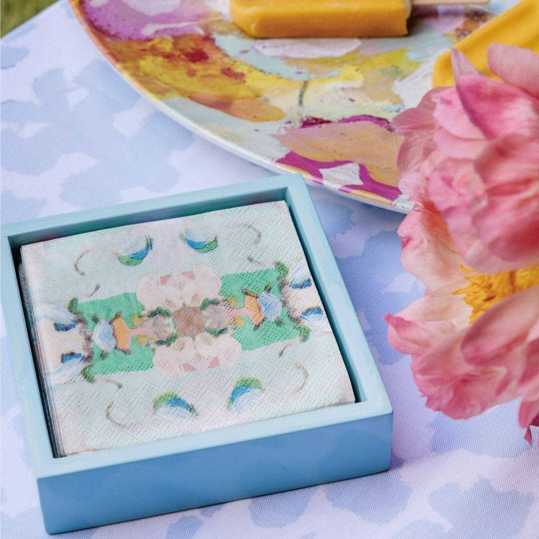 Laura Park Designs – Engroshandel Servietholder – Lyseblå bambus cocktail serviettholder1