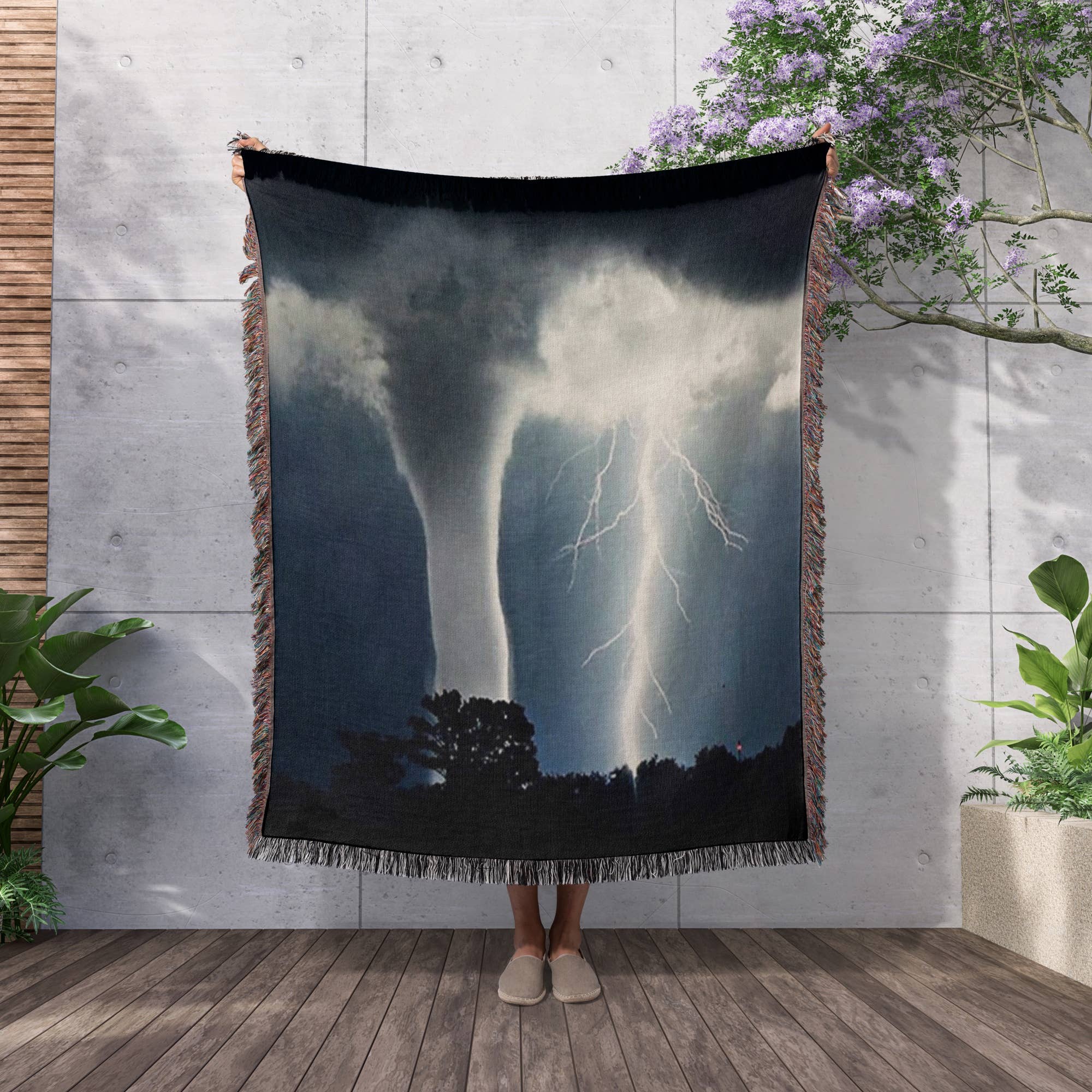 3dRose - Wholesale Throw Blanket - 3dRose, Tornado and Lightning, Blanket2