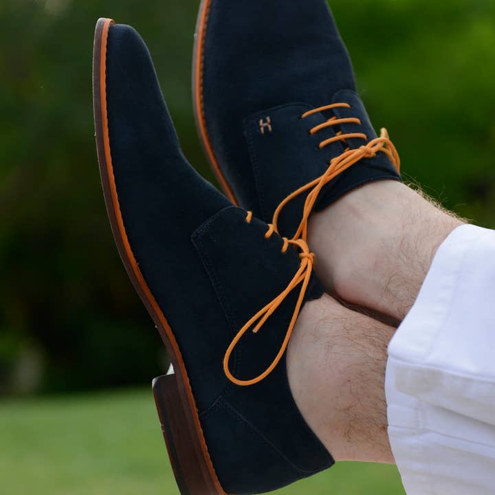 LIV'HIPP - Venta al por mayor Zapatos Derby - Hombre - CASUAL CHIC - AZUL MARINO Y NARANJA