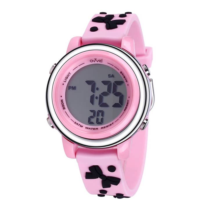 Montre de sport numérique pour filles avec de nombreuses fonctionnalités - rose et noir pour la vente par Ovvel Watches