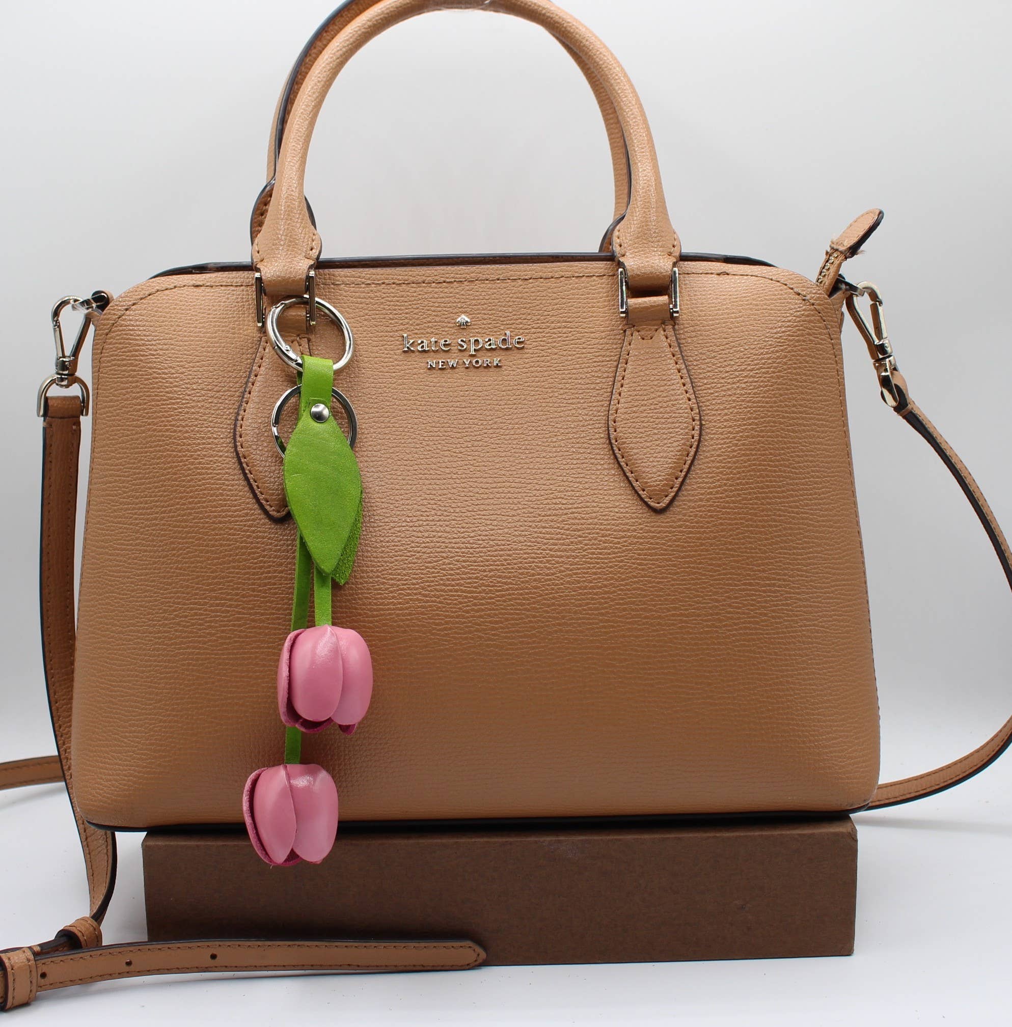 Sunflower Handmade leather inc – Engroshandel Nøglering - Dame – læder tulipan nøglering pung charm taske taske tilbehør13