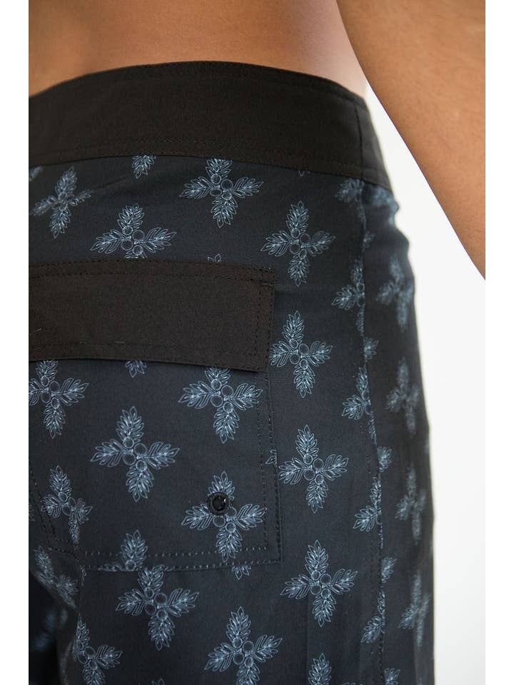 Men's Townshort Boardshorts in Black Breadfruit Bandana for wholesale on Faire5