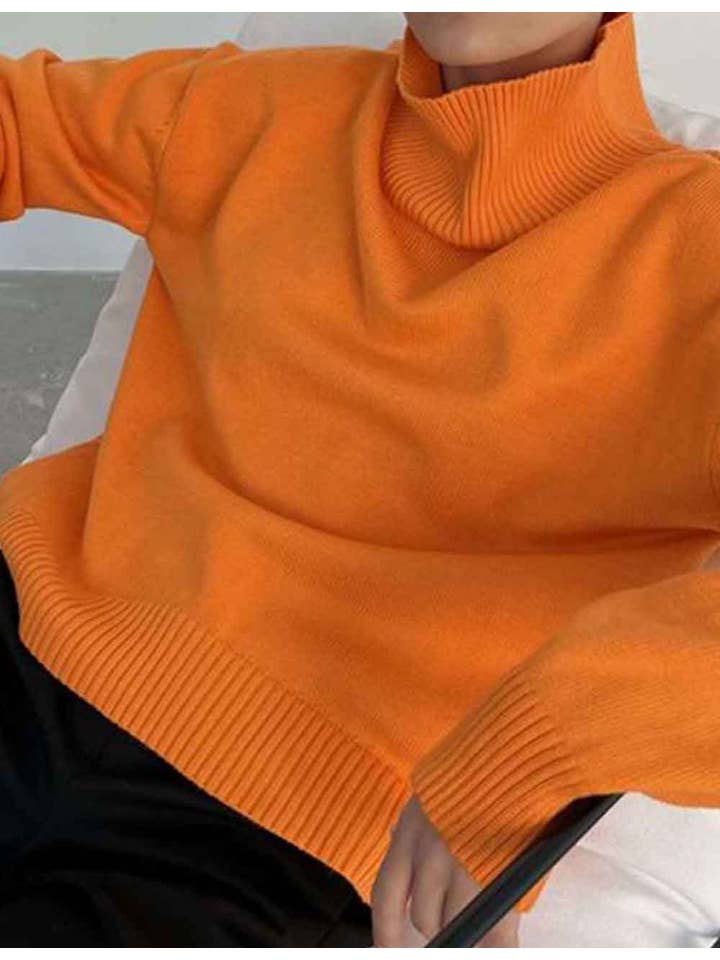 Sweetkama - Wholesale Knit Sweater - Women's - Ladies Solid Color Turthleneck Long Sleeves Knit Sweater13