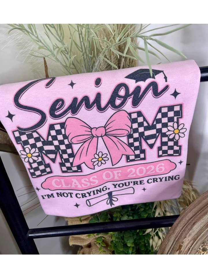 Pink Senior Mom Class of 2026 (Gildan Tee) for wholesale on Faire