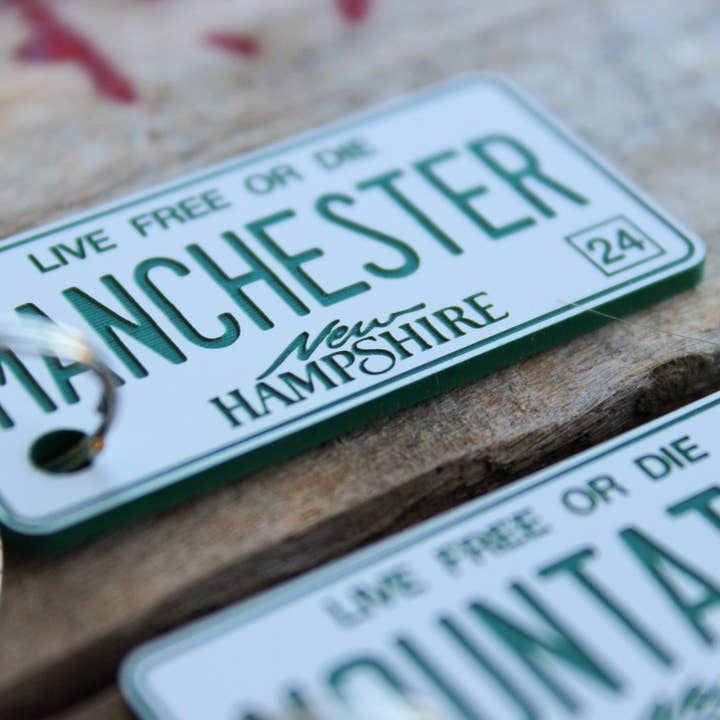 The Laundry Room Shop – Porta-chaves - Unissexo por atacado – Chaveiro de Plástico Gravado Personalizável - New Hampshire1