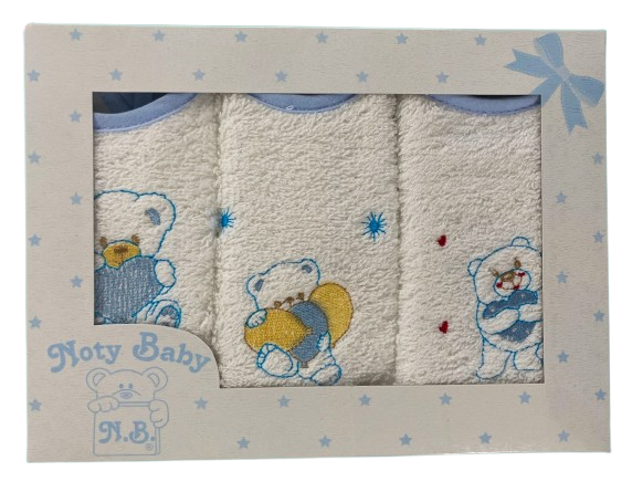 Noty Baby – wholesale Bandana bib – Set of 3 embroidered baby bibs0