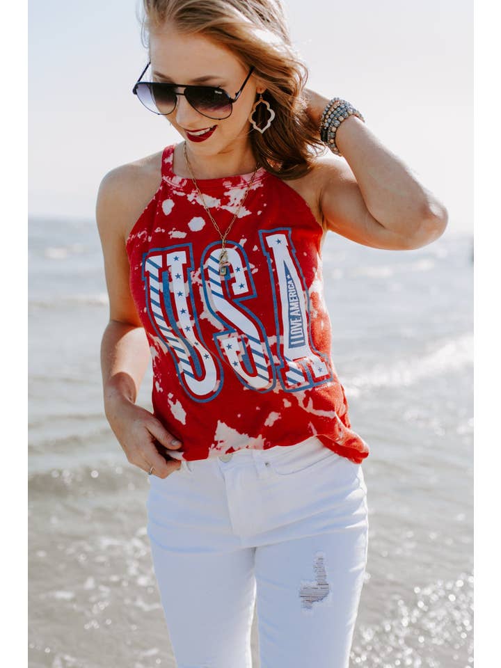 Southern Bliss Co. - Wholesale Tank Top - Women's - USA Bomba Red Tank