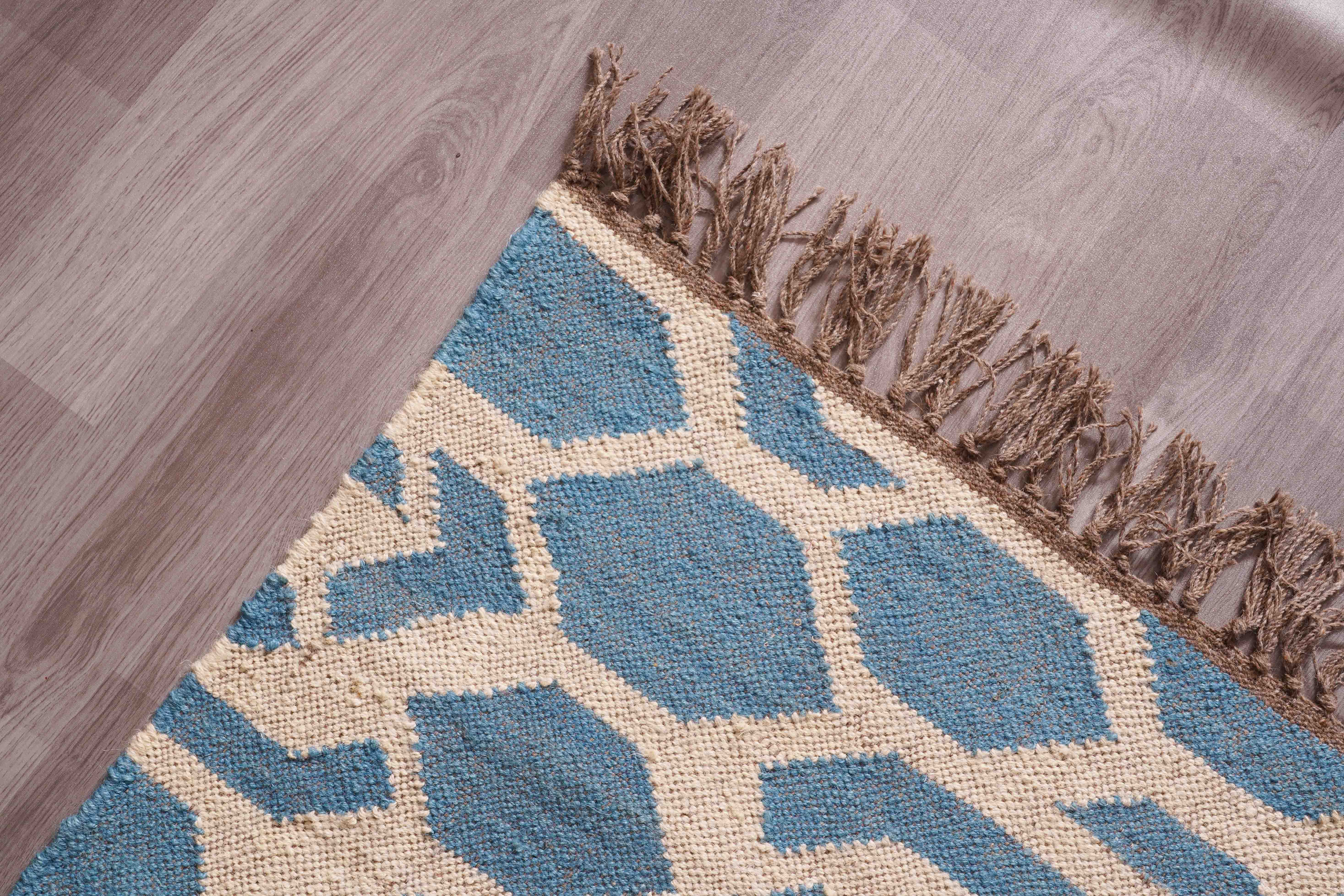 Chouhan Rugs - Wholesale Area Rug - Handwoven Wool Jute Kilim Rug Multicolor Jute Dhurrrie Rug5