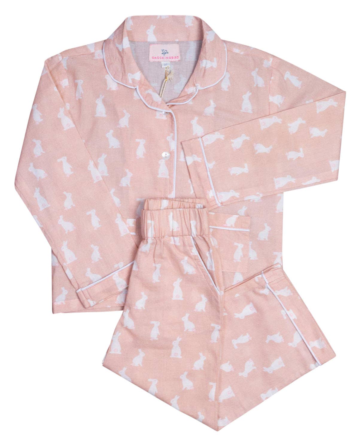 Logan Pink ~ Cotton Poplin Classic Long Sleeve Pajamas - Needham