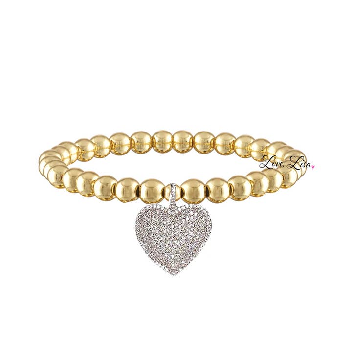 Lila Allure Beaded Heart Bracelet for wholesale by Love, Lisa