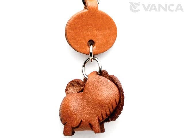 VANCA CRAFT - Wholesale Keychain - Unisex - Pomeranian Leather Dog Pet Handmade Keychain Charm Accessory2