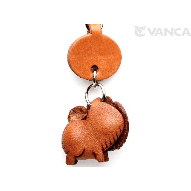 VANCA CRAFT - Wholesale Keychain - Unisex - Pomeranian Leather Dog Pet Handmade Keychain Charm Accessory2