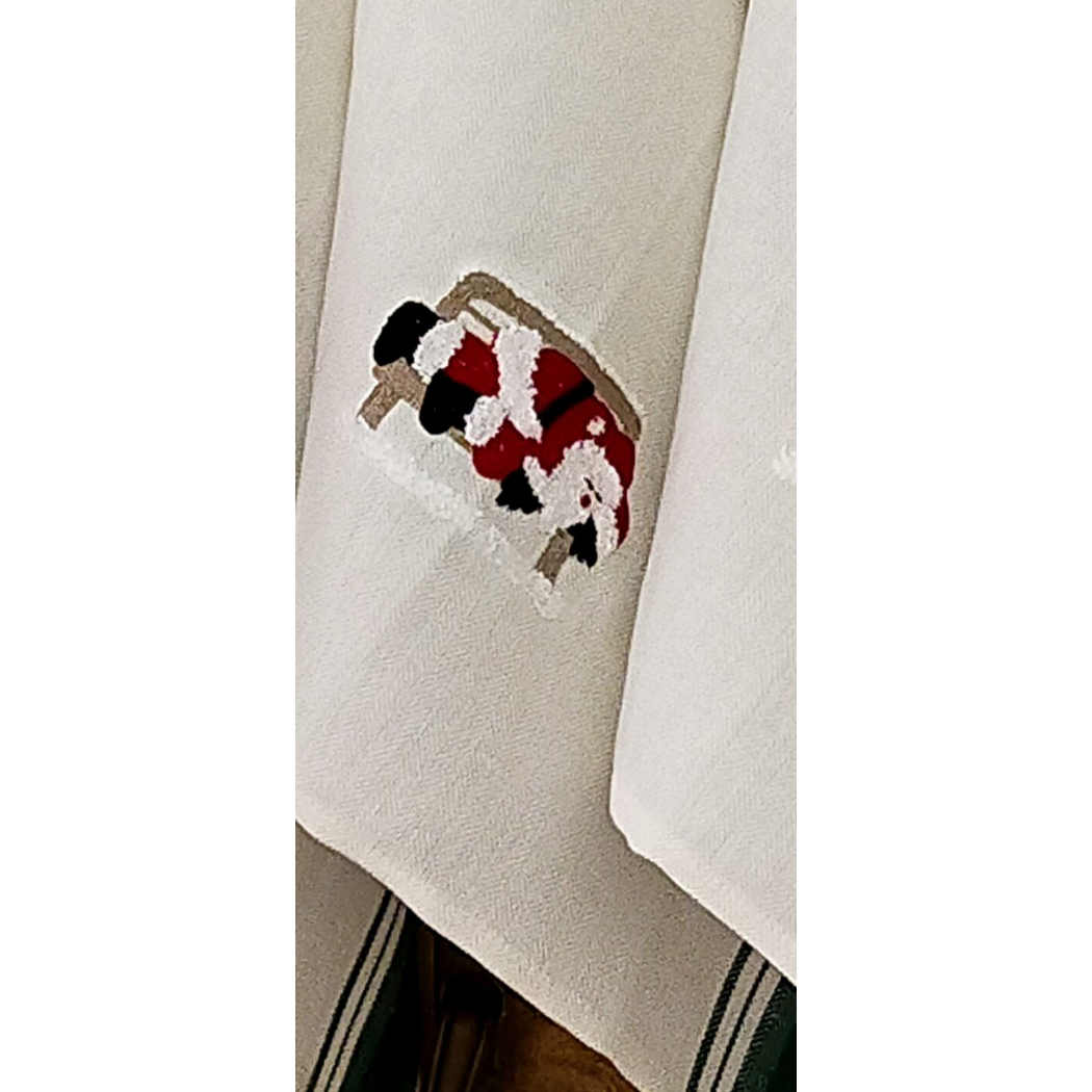 BUSATTI - Wholesale Tea Towel - TWO GREEN STRAWBERRIES CHRISTMAS TOWEL1