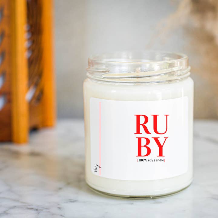 RUBY SOY CANDLE for wholesale by Oh D'Luxe Candle Company