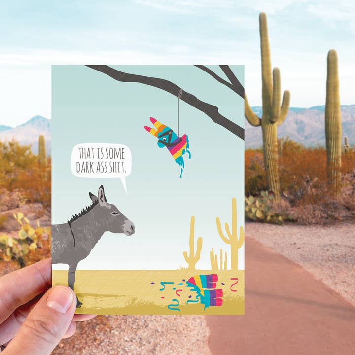 Modern Printed Matter – wholesale Birthday card – Donkey Pinata Birthday Card