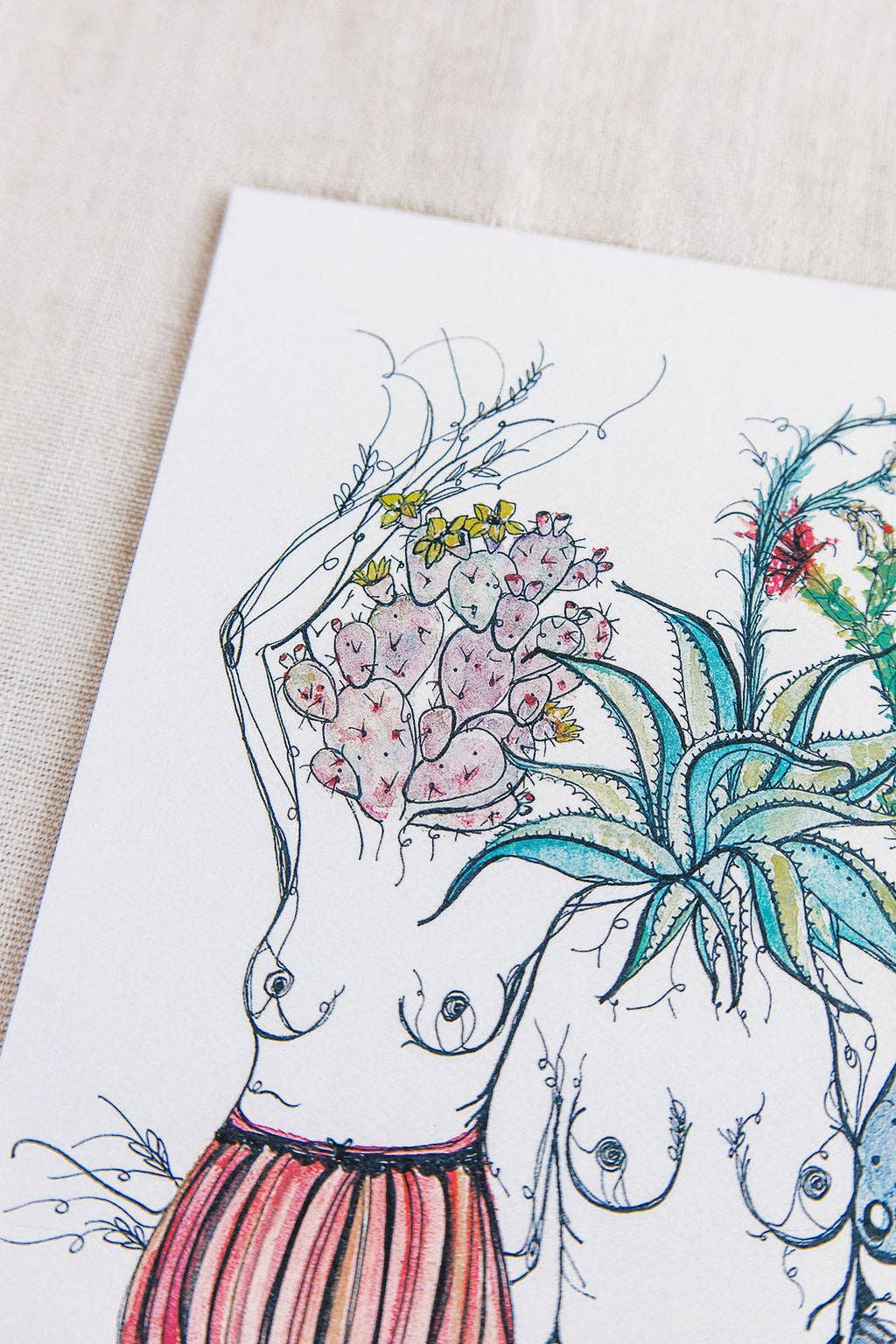 Marcy Ellis – Großhandel Kunstdruck – Wüstengöttinnen Feminine Kaktus Kunst Druck, Wanddekoration1