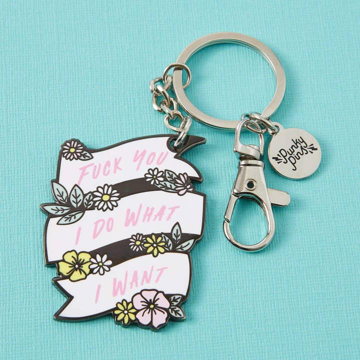 Fuck You I Do What I Want Enamel Keyring for wholesale by Punky Pins
