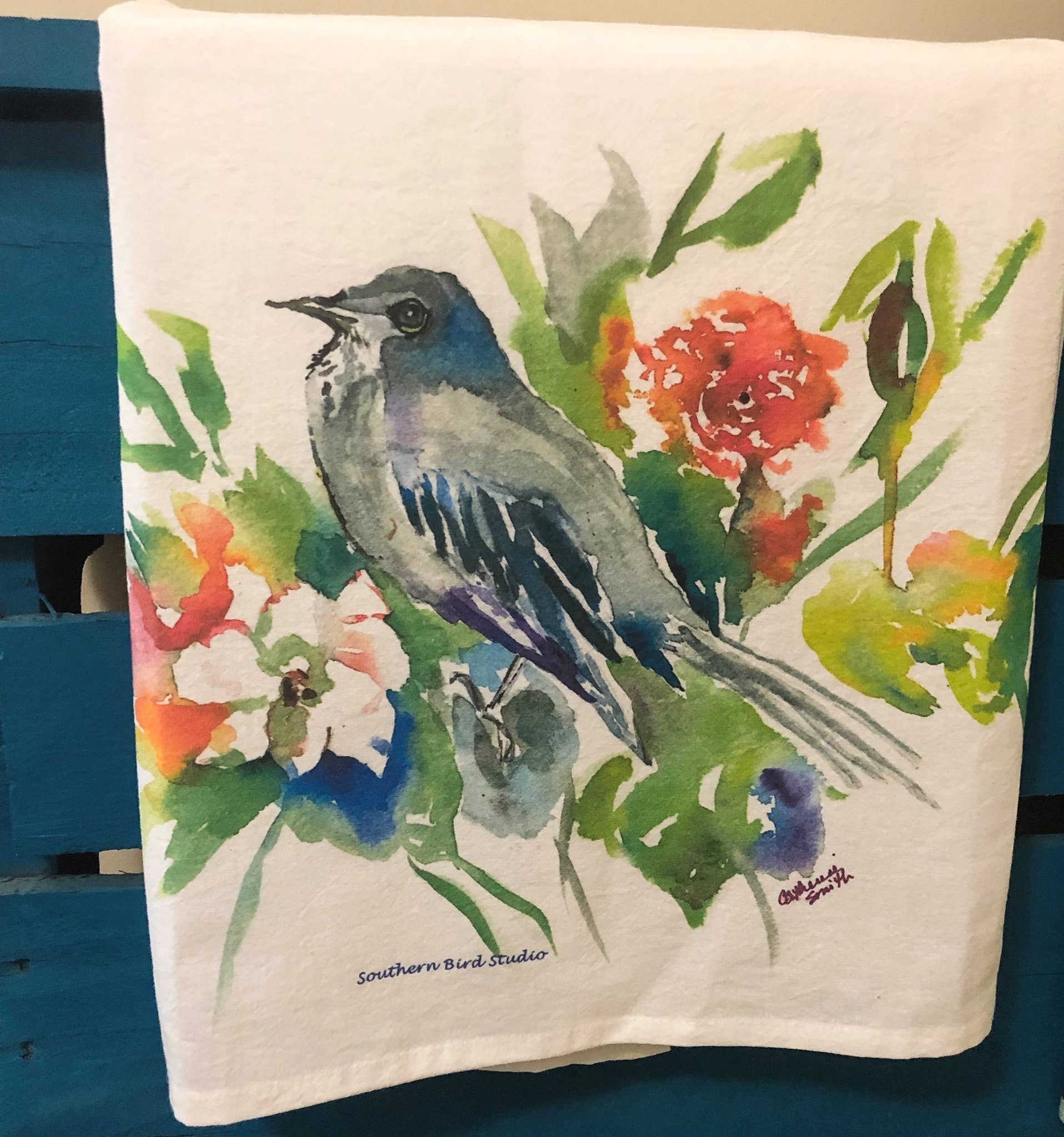 Southern Bird Studio - Wholesale Tea Towel - Mockingbird Tea Towel3