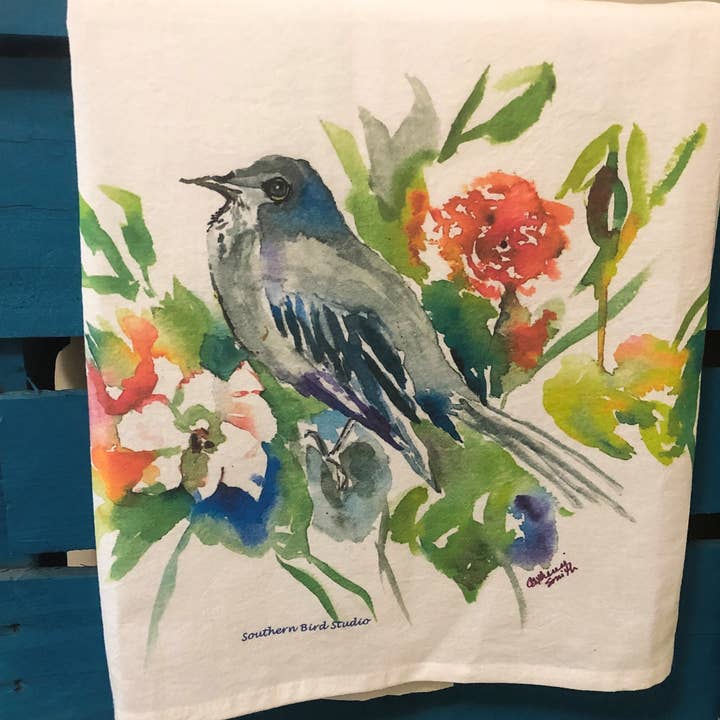 Southern Bird Studio - Wholesale Tea Towel - Mockingbird Tea Towel3