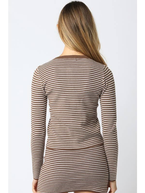 Olivaceous - Wholesale Knit Top - Women's - Greta Stripe Knit Top5