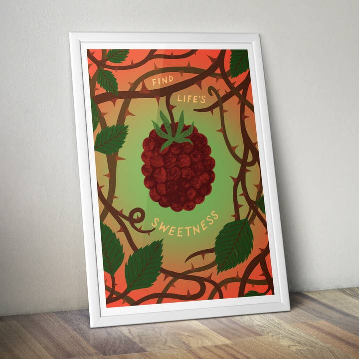 Find Livets sødme Print, Mindful Wellbeing Wall Art for engroshandel hos Lucy Scott Illustration