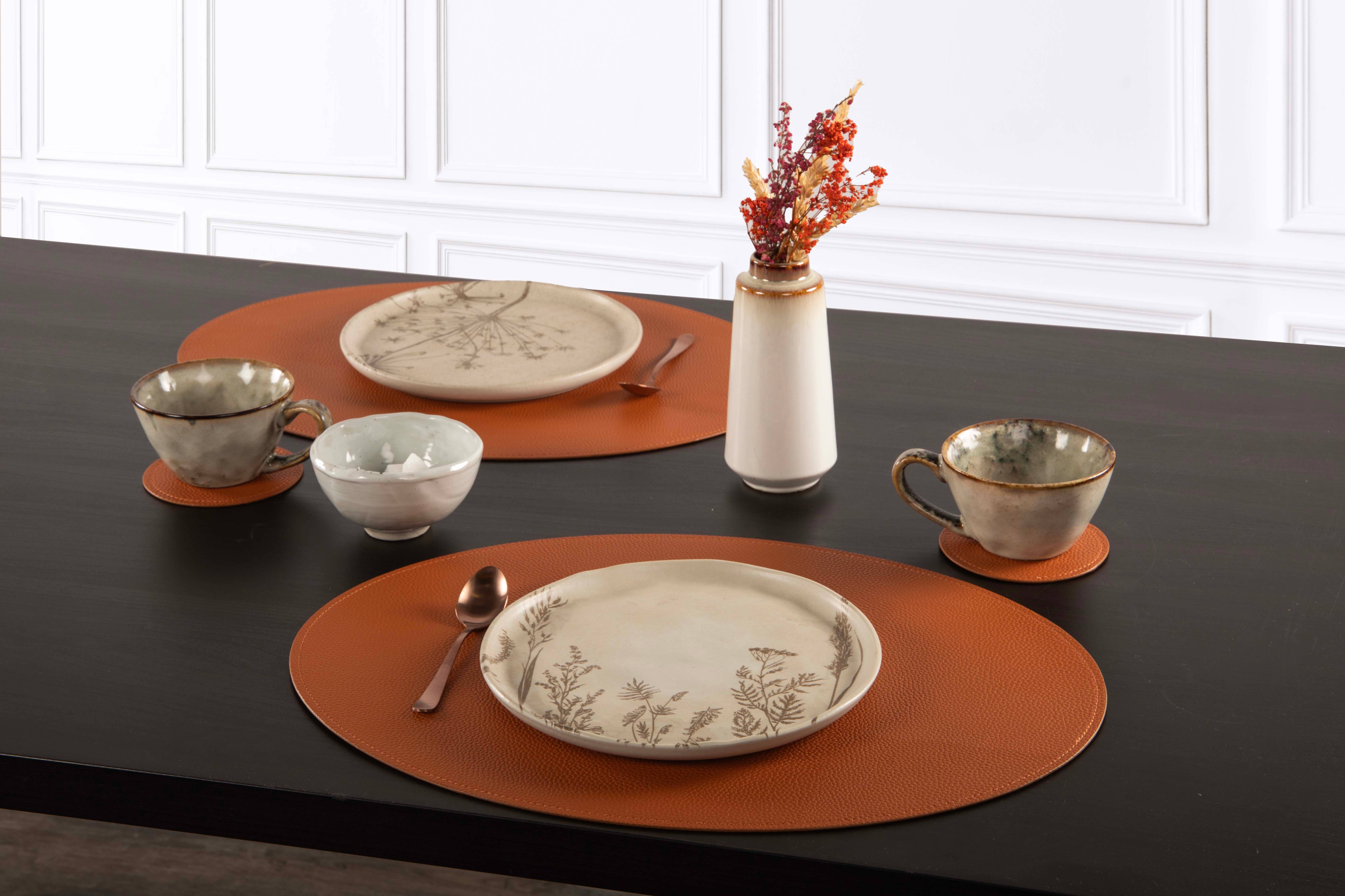 Tiseco - Vendita all'ingrosso Tovagliette - Tovaglietta ovale TRUDO in pelle vegana – 33x45 cm6